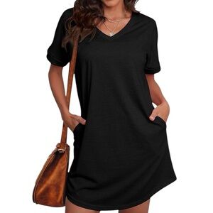 SAMPEEL Summer Dresses for Women Short Sleeve with Pockets T Shirt with Pockets